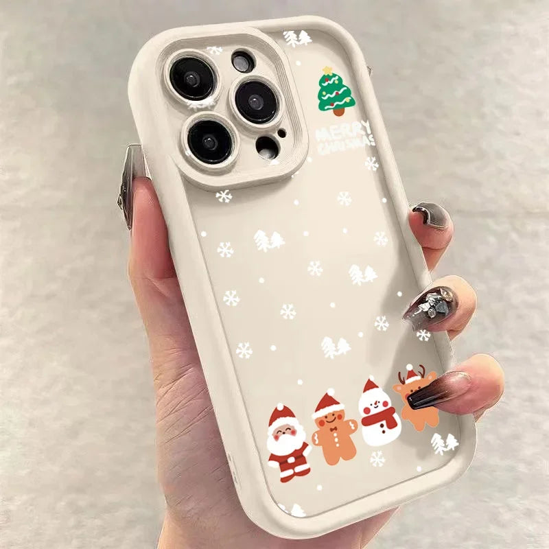 Glow Christmas Santa Elk Phone Case For iPhone 17 16 15 14 13 12 11 Pro Max X XS XR 7 8 Plus Soft Silicone Shockproof Back Cover