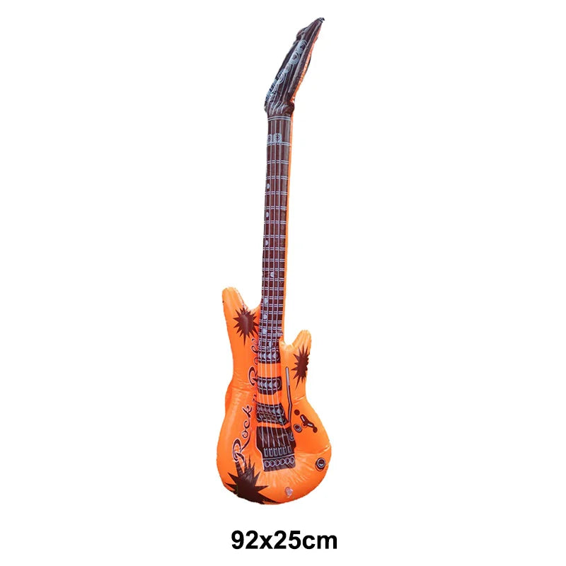 Glow PVC Guitar Microphone Balloon Rock Star Inflatable Musical Note Piano Balloons instrument Kids Adult Toys 80s 90s Party Supplies