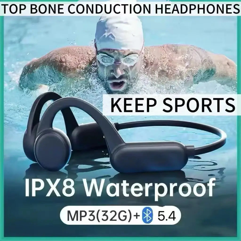 Glow Wireless Earphones for shokz open Sports Bone Conduction Bluetooth IPX8 Waterproof Headphones With 32G RAM Mp3 Music Headset