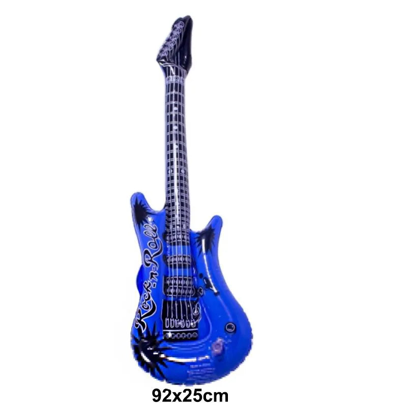 Glow PVC Guitar Microphone Balloon Rock Star Inflatable Musical Note Piano Balloons instrument Kids Adult Toys 80s 90s Party Supplies
