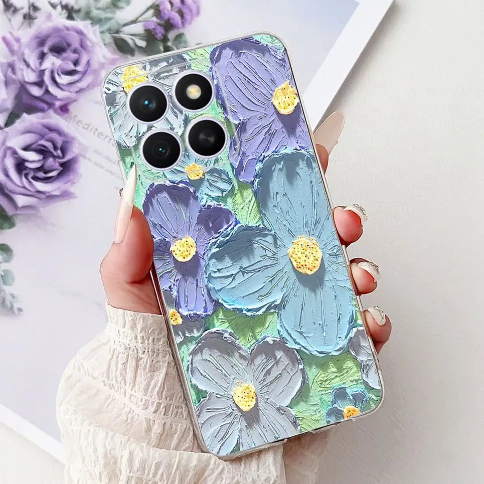 Glow For Cover Huawei Honor X8c 4G HonorX8c X8 C Phone Case Colorful Flower Butterfly Lxuru Women Fashion Soft Silicone Clear Etui
