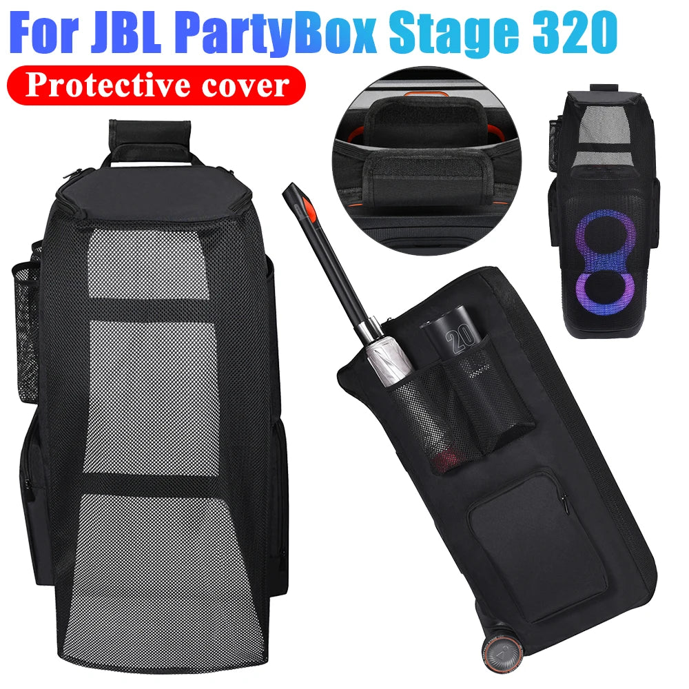 Glow Outdoor Dust Protection Case Scratch Resistant Carrying Cover Case Speaker Protective Case for jbl PartyBox Stage 320 Speaker