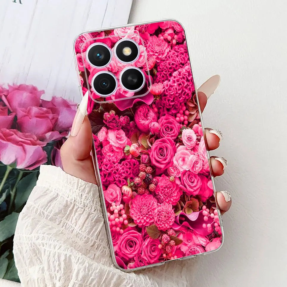 Glow For Cover Huawei Honor X8c 4G HonorX8c X8 C Phone Case Colorful Flower Butterfly Lxuru Women Fashion Soft Silicone Clear Etui