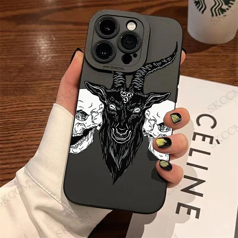 Glow Gothic Style Black Lip Phone Case For iPhone 15 14 13 12 11 Pro Max XS X XR 7 8 Plus SE 2020 Mini Shockproof Soft Silicone Cover