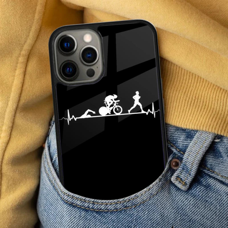 Glow Triathlon Tri Life Swim Bike Run Magnetic Soft Phone Case for iPhone 16 Promax 15 Pro 13 14 Plus 11 12 Mini MagSafe Coque