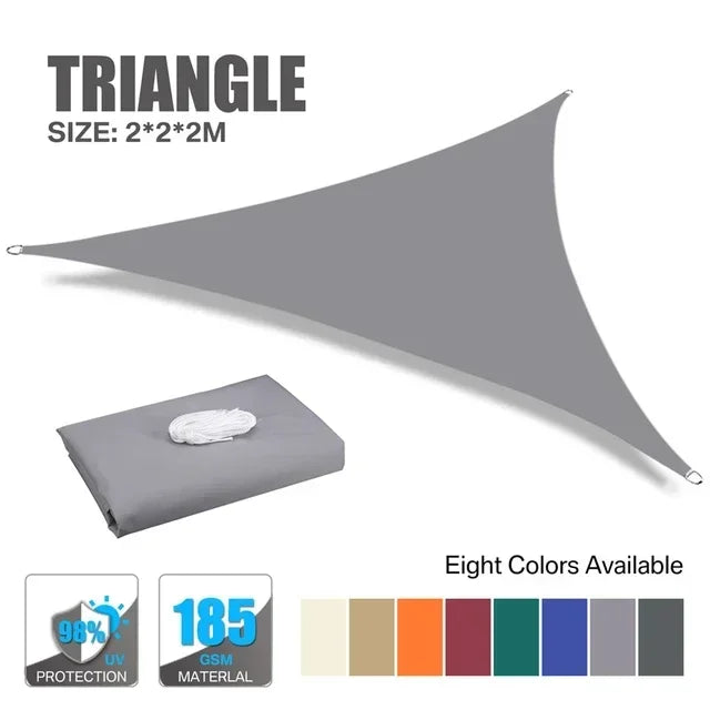 Waterproof Oxford Gray Square Rectangle Shade Sail Garden Terrace Canopy Swimming Sun Shade Outdoor Camping Yard Sail Shelter