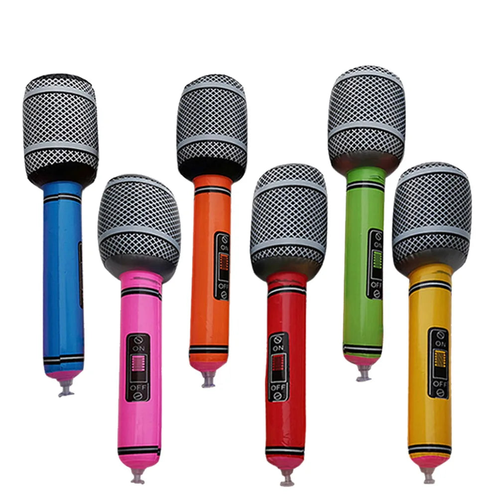 Glow PVC Guitar Microphone Balloon Rock Star Inflatable Musical Note Piano Balloons instrument Kids Adult Toys 80s 90s Party Supplies