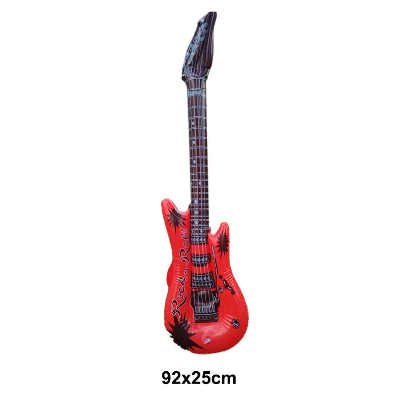 Glow PVC Guitar Microphone Balloon Rock Star Inflatable Musical Note Piano Balloons instrument Kids Adult Toys 80s 90s Party Supplies