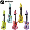 Glow PVC Guitar Microphone Balloon Rock Star Inflatable Musical Note Piano Balloons instrument Kids Adult Toys 80s 90s Party Supplies