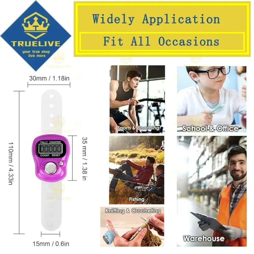 Glow Mini Electronic Finger Counter Hand Tally Clicker Counter Ring Digital Counters Knitting Row Counter