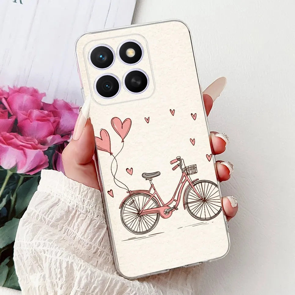 Glow For Cover Huawei Honor X8c 4G HonorX8c X8 C Phone Case Colorful Flower Butterfly Lxuru Women Fashion Soft Silicone Clear Etui