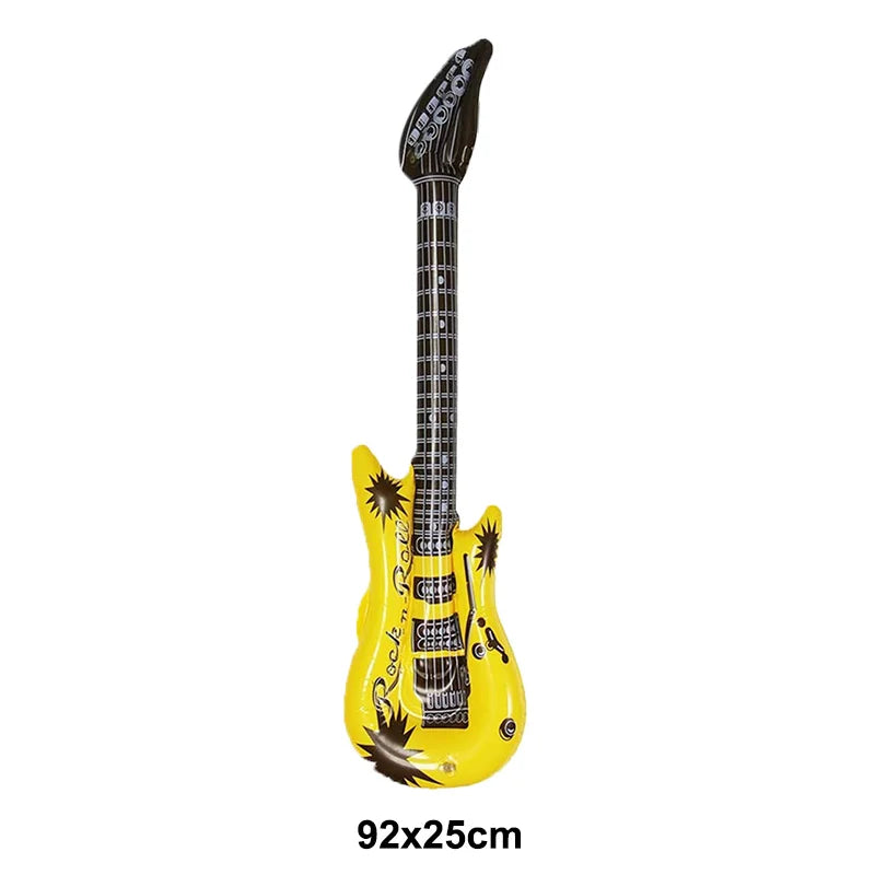 Glow PVC Guitar Microphone Balloon Rock Star Inflatable Musical Note Piano Balloons instrument Kids Adult Toys 80s 90s Party Supplies