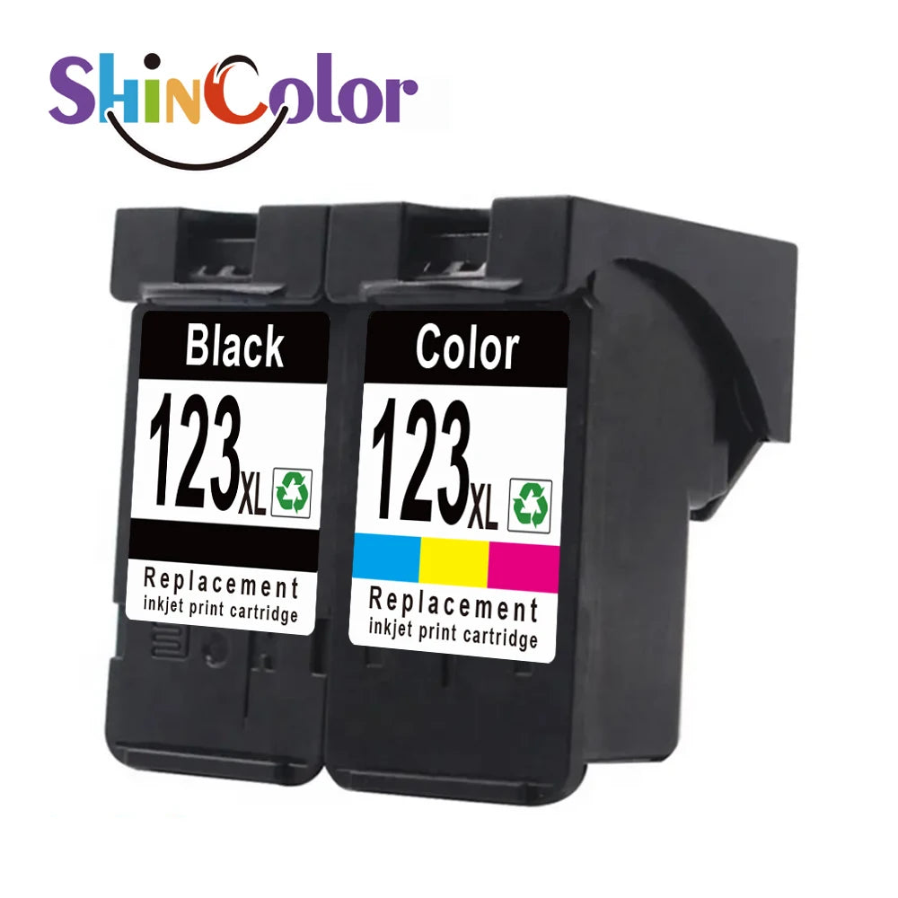 Glow ShinColor 123xl Premium Color Black Remanufactured Inkjet Cartouche Ink Cartridge For Hp123 Hp123xl Hp Deskjet 2130 Printer