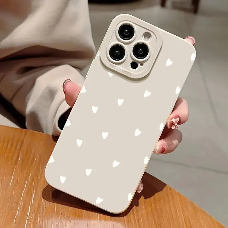 Glow Case For iPhone 17 Cases iPhone 16 Cases Cute Little Hearts Print Phone Case For iPhone 15 Plus 14 Pro Max 12 11 13 17E 17 Cover