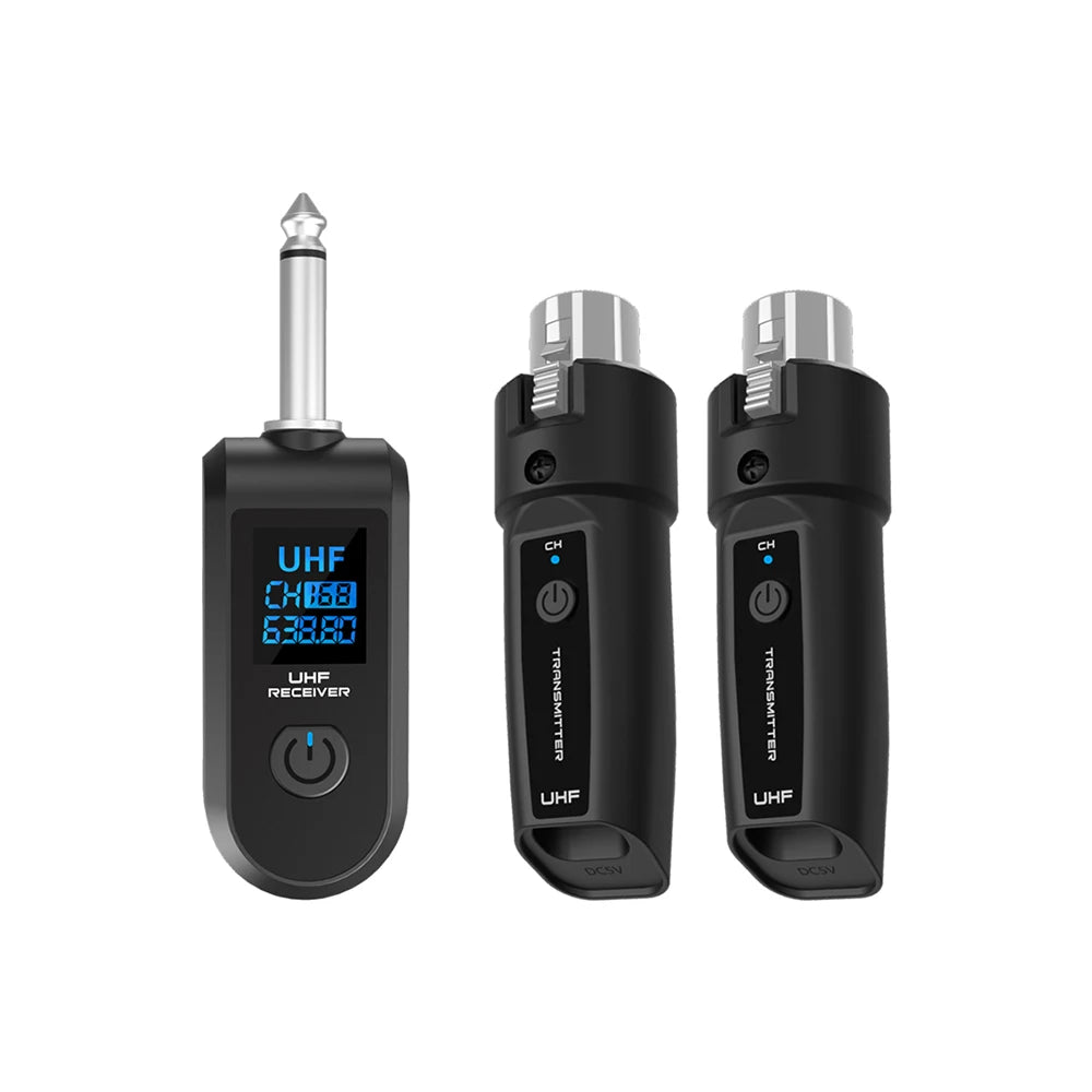 Glow 2.4GHz XLR Adapter System Wireless Microphone Transmitter Receiver System for Dynamic Microphone Guitar Audio Mixer PA System