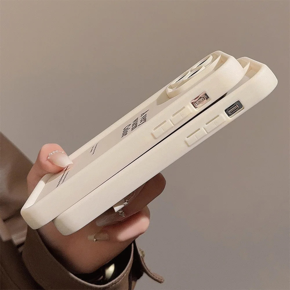 Glow Aesthetic Letter Pattern Phone Case For iPhone 16 15 14 13 12 11 Pro Max X XR XS Max 8 7 Plus SE 2020 Silicone Shockproof Cover