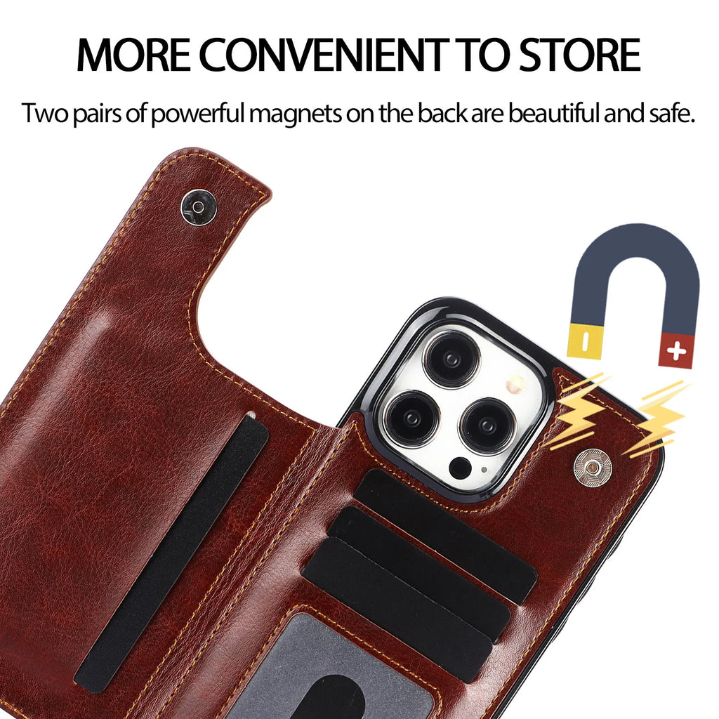 Glow Flip PU Leather Phone Case for IPhone 13 12 Mini 17 Air 16E 16 15 Plus 14 11 Pro Max Wallet with Card Holder Shockproof Cover