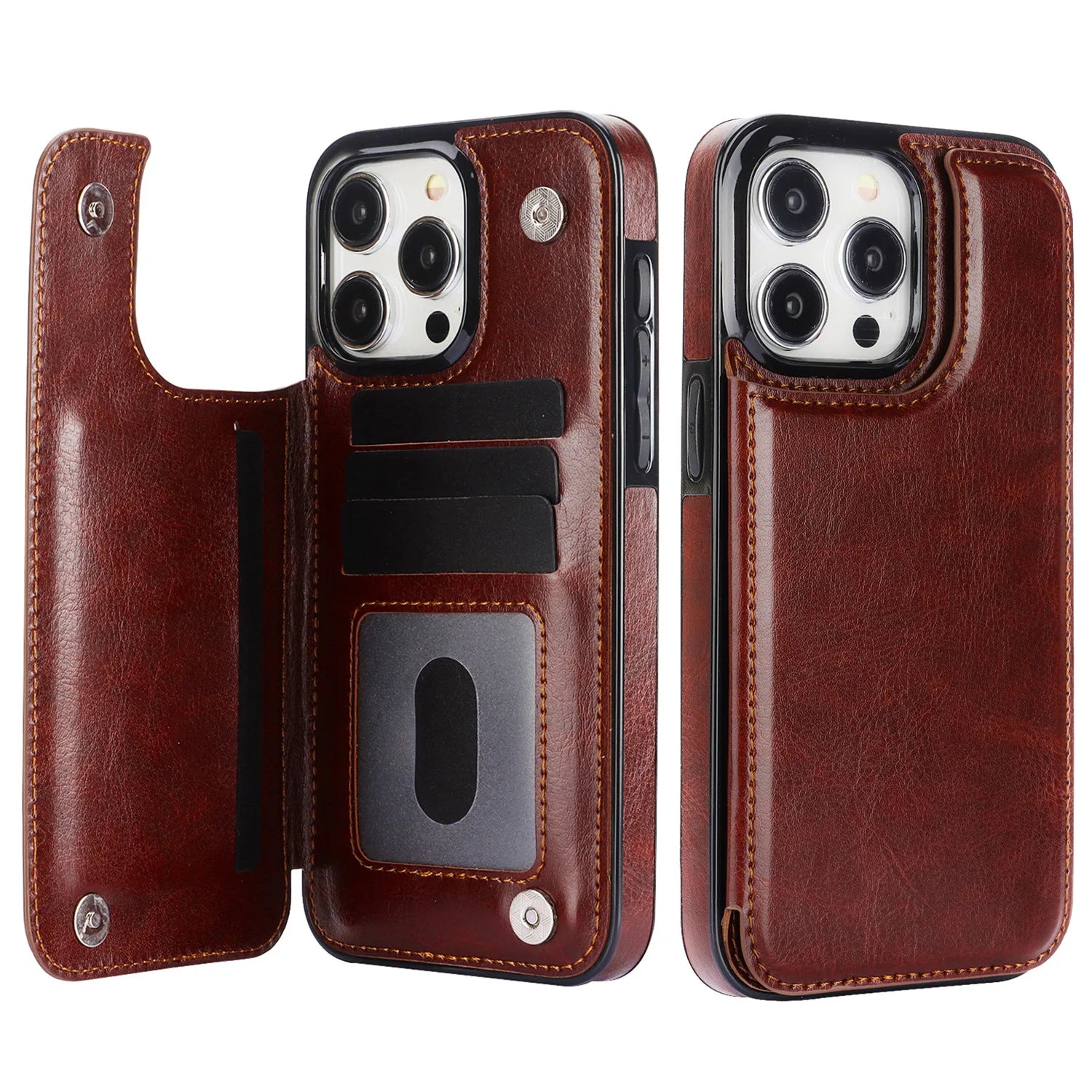 Glow Flip PU Leather Phone Case for IPhone 13 12 Mini 17 Air 16E 16 15 Plus 14 11 Pro Max Wallet with Card Holder Shockproof Cover