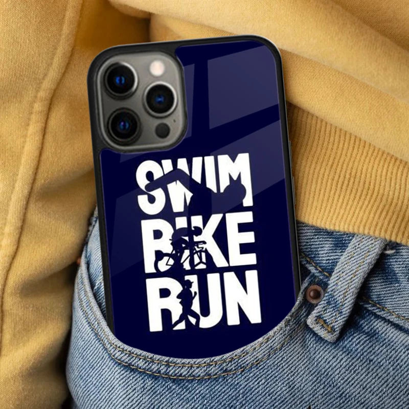 Glow Triathlon Tri Life Swim Bike Run Magnetic Soft Phone Case for iPhone 16 Promax 15 Pro 13 14 Plus 11 12 Mini MagSafe Coque