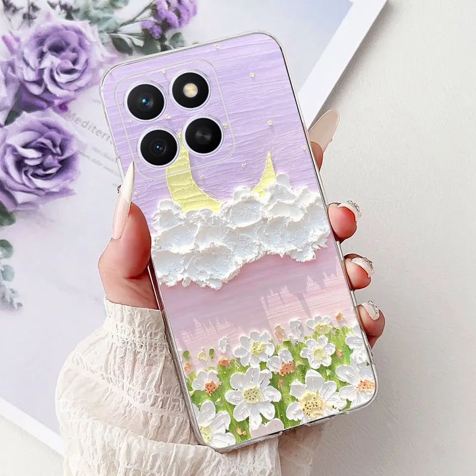 Glow For Cover Huawei Honor X8c 4G HonorX8c X8 C Phone Case Colorful Flower Butterfly Lxuru Women Fashion Soft Silicone Clear Etui